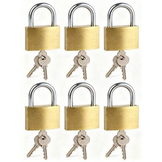 OEM Candado De Seguridad Para Equipaje, 3 Llaves Incluidas, Grillete De Acero De 75 Mm, Mango De Lat&oacute;n Mate - Ulisem