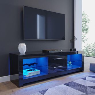 Elegant Lighting Elegant - 1600mm Modern High gloss tv Stand Cabinet with led Light for 22-65 Flat Screen 4k TVs/Living Room Bedroom Furniture Television Unit tv