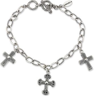 Samuel B. Filigree Cross Charm Bracelet in Silver at Nordstrom Rack