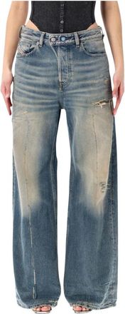 Diesel 1996 D-Sire Relaxed Jeans - Dames - Loose Fit Jeans - Blauw - W28 - Denim - Jeans