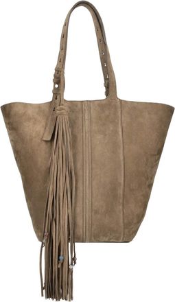 Golden Goose Brown 24/7 Fringed Calf Suede Tote