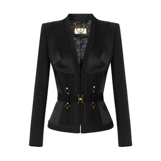 Elisabetta Franchi Blazers, female, Black, Size: M Blazer