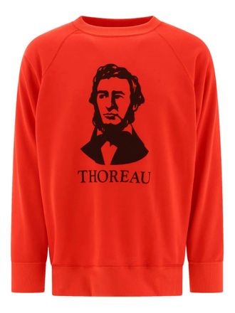 Mountain Research Sweater met Thoreau-print en raglan mouwen - Rood