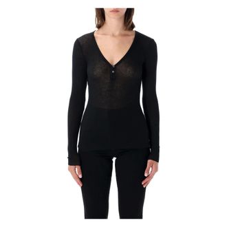 James Perse Dames, Tops, Zwart, Maat: 2XS Katoen
