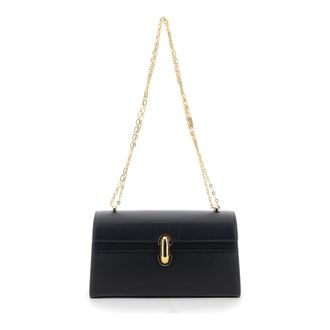 Savette Shoulder Bag Chain Symmetry With Smooth Black Leather Chain Detail For
