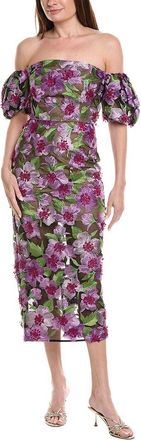 Milly Nira 3D Embellished Midi Dress