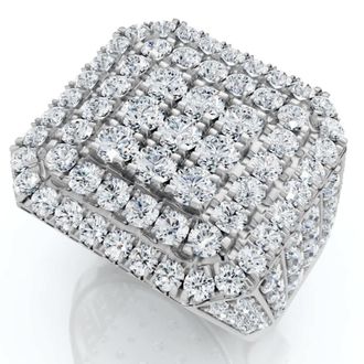 Pompeii3 5Ct TW Mens Round Diamond Pave Ring Gold Lab Grown