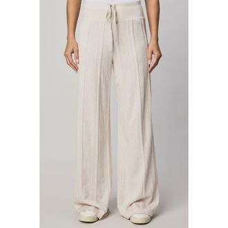 Splendid Cable Drawstring Wide Leg Pants in Pale Oak White Heather at Nordstrom Rack, Size X-Large