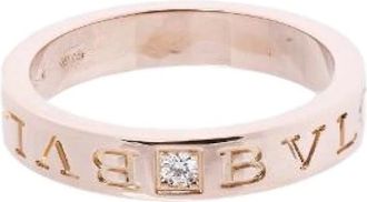 Bulgari Pre-owned Jewellery, female, Yellow, Size: ONE SIZE Pre-owned Double Logo Ring