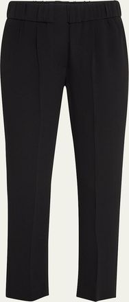 Brunello Cucinelli Silk Pull-On Cropped Pants