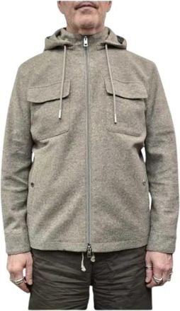 Baldessarini Flanellen jas met opstaande kraag - Heren - Zomerjassen - Beige - XL - Wol - Jassen