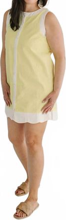 Flying Tomato Woven Solid Mini Dress With Snap Buttons In Light Yellow