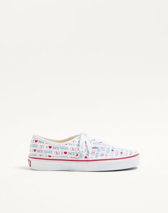 Valentino Garavani Sneaker Low-Top Valentino Garavani And Vans In Tessuto Con Stampa Valentino Vans Love Donna BIANCO/ROUGE PUR/CELESTE 34.5