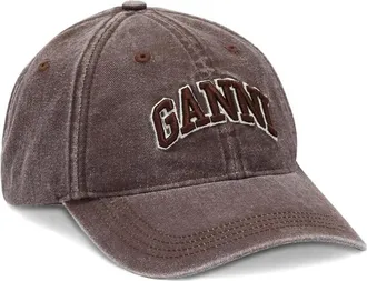 Ganni Cappello da baseball con logo - Marrone