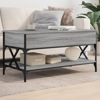 vidaXL Vidaxl - Mesa De Centro Madera Ingenier&iacute;a Metal Gris Sonoma 100x50x50 Cm