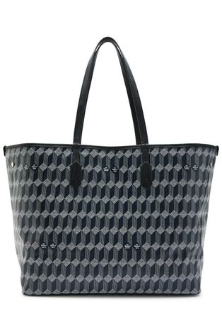 Au Départ No.55 Printed Leather Tote - Navy - One Size