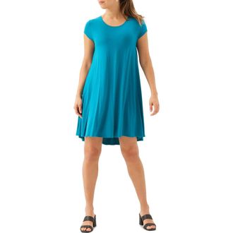 Karen Kane Maggie Cap Sleeve Trapeze Dress in Teal at Nordstrom, Size X-Small