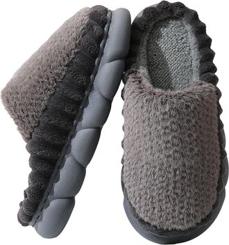 Generic Slippers Women Cozy Womens Winter Indoor Shoes With Thick Sole Soft Fleece Comfortable Home Footwear For Ladies Large Size Anti Slip Cozy House Slippe