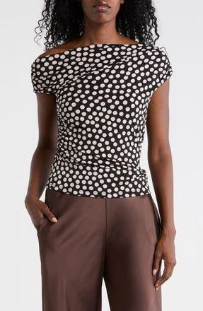 Renee C Asymmetric One-Shoulder Top in Black/Blush at Nordstrom Rack, Size X-Small