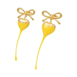Ottolinger Ottolinger, Accessoires, Dames, Geel, ONE Size, Oorstekers Strik Hart