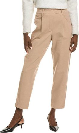 Brunello Cucinelli Almond Tailored High-Waisted Trousers, Brand Size 44 (US Size 10)