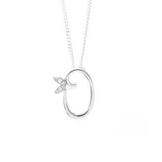 Say It With Winged Diamond Initial Necklace - Sterling Silver - O/18 | Size: 18 inches