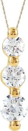 Pompeii3 1Ct Diamond Necklace Three Stone Pendant in 10k White or Yellow Gold