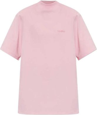 The Attico Het Attico T-shirt met hoge hals en logoprint