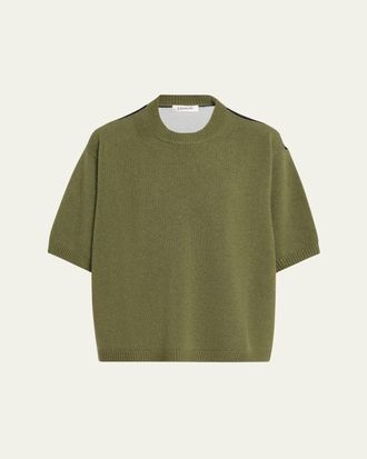 Zankov Short-Sleeve Sheer Back Sweater