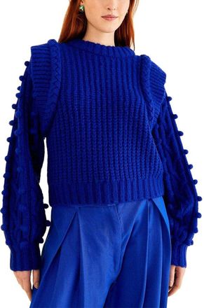 Farm Rio Blue Braided Sweater