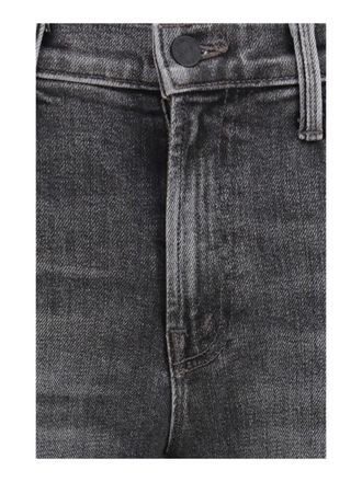 Mother Womens Jeans Bookie Sneak Grey Cotton