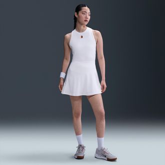Nike Womens Court Slam Dri-FIT Tennis Dress in White | FZ6746-100