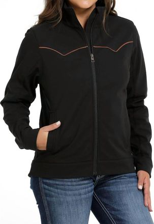 Cinch Womens Bonded Fleece Western Jacket In Black
