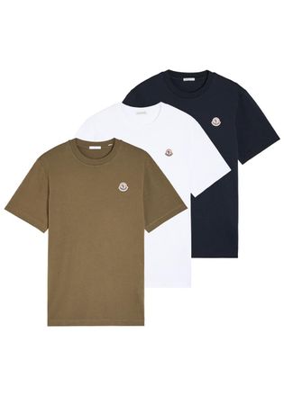 Moncler Logo Cotton T-shirt - set of Three - Multicoloured 1 - Xxxl