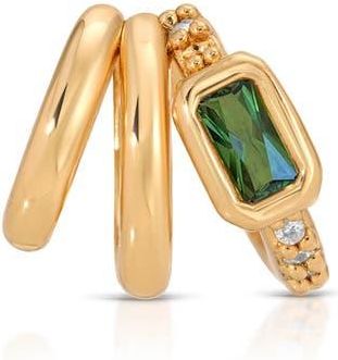 Ettika Single Cluster Ear Cuff in Green at Nordstrom