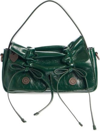 Acne Studios Micro Multipocket Crinkled Leather Handbag in Dark Green at Nordstrom