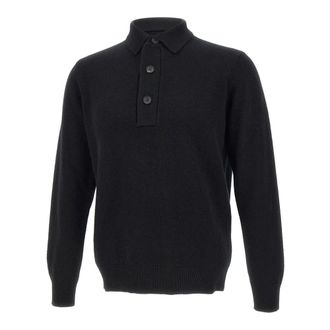 FILIPPO DE LAURENTIIS Round-neck Knitwear, male, Black, Size: L Pl3Ml_Wc7R Polo