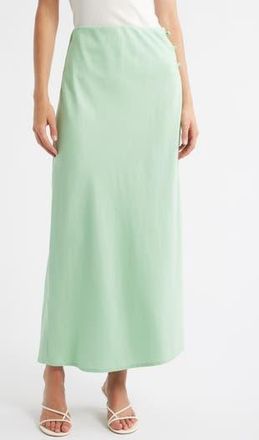 Mango Woven Maxi Skirt in Pastel Green at Nordstrom Rack, Size Medium
