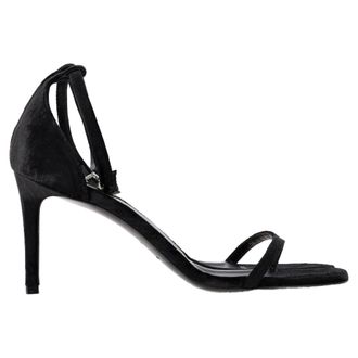 Saint Laurent Saint Laurent Enkelband Sandalen Hakken in Zwart Suède