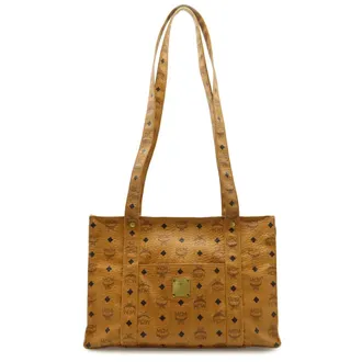 MCM Mcm Brown Coated Canvas Shoulder Bag Tote Bag (Pre-Owned)