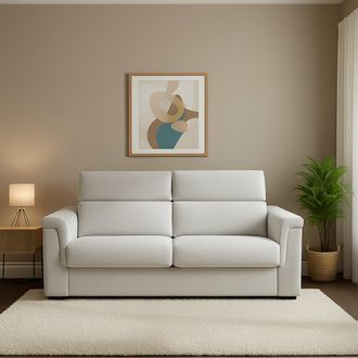 Dmora Sof&aacute; Cama 2 Plazas Biscossi, Desenfundable, Con Almacenamiento Hecho En Italia, Lavable, 205x95 Cm Gris Claro