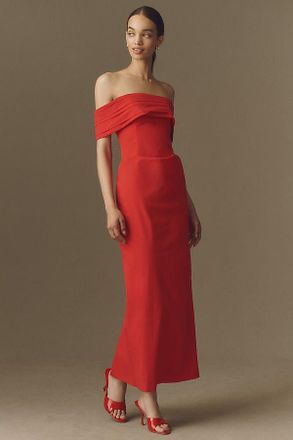 Shona Joy Campbell Off-The-Shoulder Maxi Dress