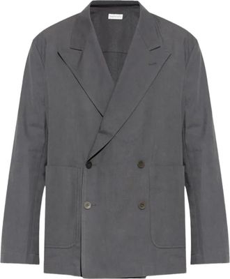 Dries Van Noten Caplans Shirt - Heren - Blazers - Grijs - L - Leer - Jassen