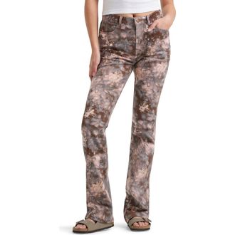 Wrangler Western High Waist Straight Leg Jeans in Botanical Camo at Nordstrom, Size 29