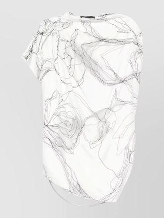 Fabiana Filippi silk top asymmetric hem draped high neck