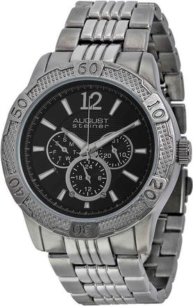 August Steiner Multi-Function Black Metal Mens Watch AS8058BK
