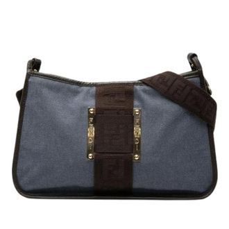Fendi Pre-owned Shoulder Bags, female, Blue, Size: ONE SIZE Pre-owned Vintage Crossbody Bag