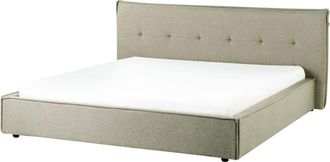 Beliani Cama matrimonial de tejido verde 180x200