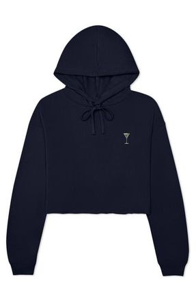Dalix Martini Cropped Hoodie in Navy Blue at Nordstrom, Size Xx-Large