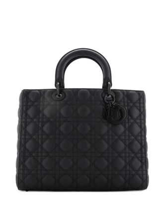 Dior Ultra Matte Lady Dior Bag Cannage Quilt Calfskin Large satchel - Nero